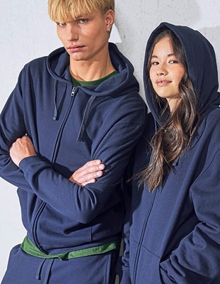 Heren Hoodie Zip ID.334 B&C WG006